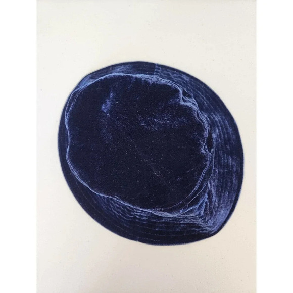 NWT Anthropologie Velvet Bucket Hat One Size Navy main image 5